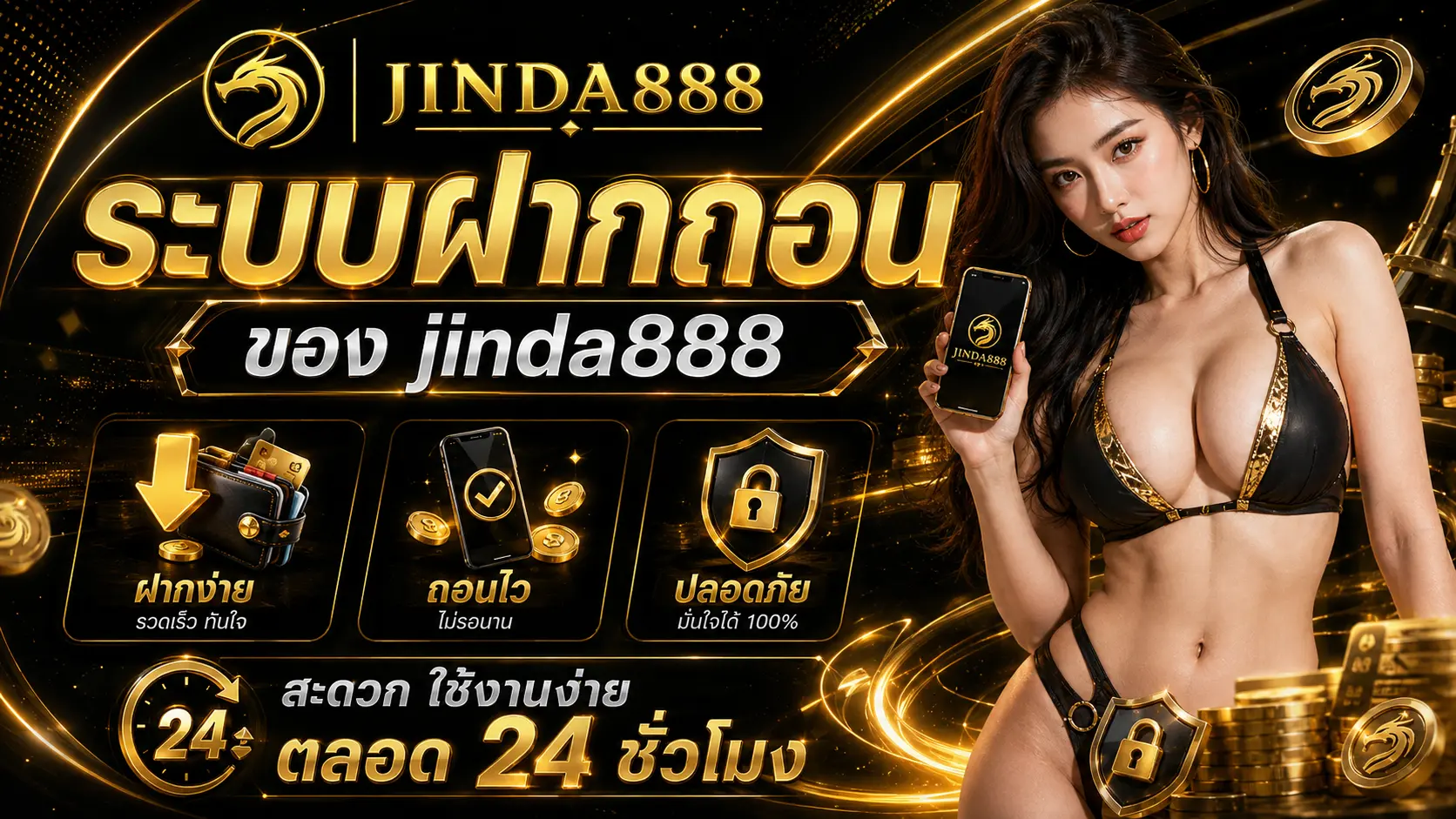 ระบบฝากถอนของ jinda888 สะดวก ใช้งานง่าย ตลอด 24 ชั่วโมง